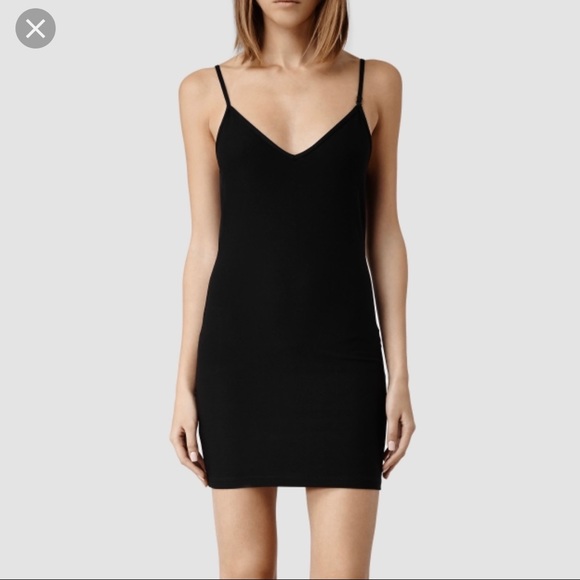 all saints black slip dress